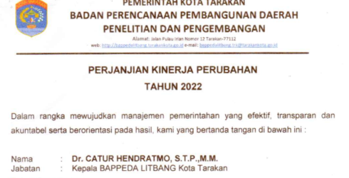 Perjanjian Kinerja Perubahan 2022