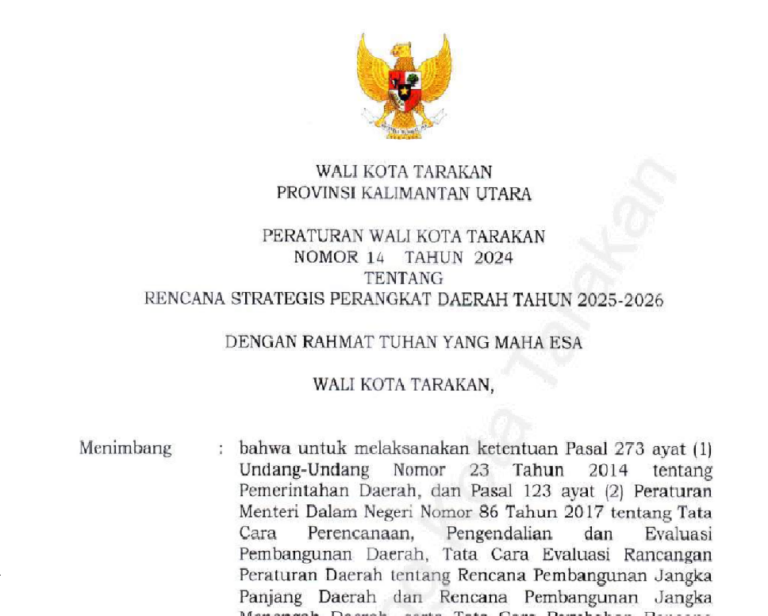 Rencana Strategis Perangkat Daerah Tahun 2025-2026